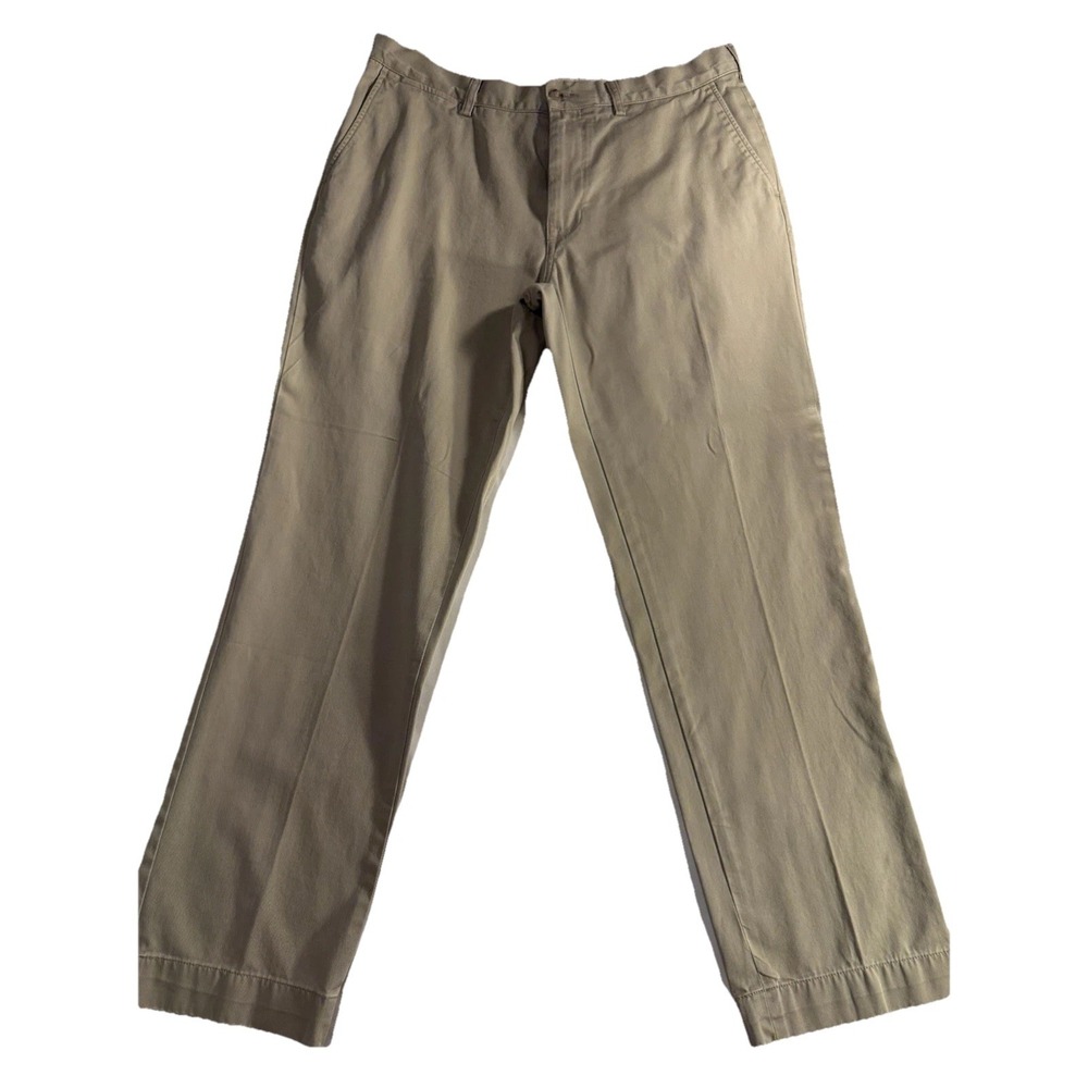 Polo Ralph Lauren Pants Mens 36x32 Classic Fit Khaki Chino Flat Front Beige